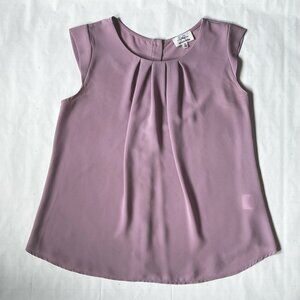 Woman’s Twine & String Pleated Front Blouse – Light Purple – Size M